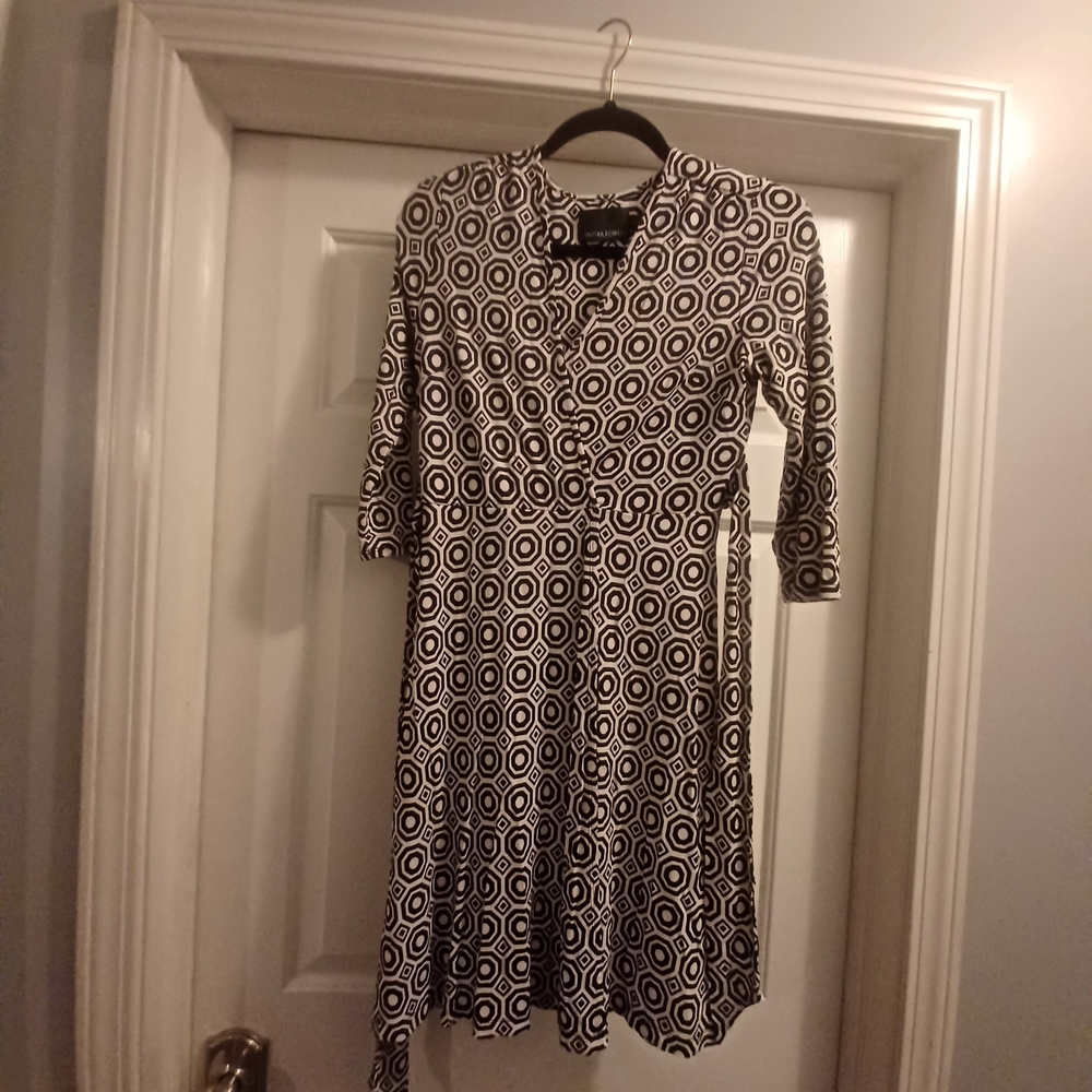 Stylish Black and White Patterned Dress